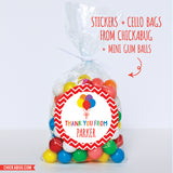 Rainbow Balloons Birthday Party Favor Labels