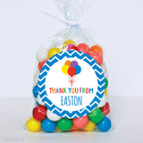 Blue Balloons Birthday Party Favor Labels