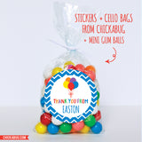 Blue Balloons Birthday Party Favor Labels