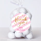 Pink and Gold "Thank You" Stickers
