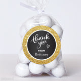 Gold and Black "Thank You" Stickers