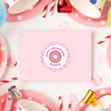 Pink Donut Birthday Stickers