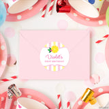 Pink Lemonade Birthday Stickers