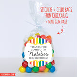 Rainbow Birthday Party Favor Stickers