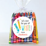 "Let's Start the Year Off WRITE" Back to School Stickers