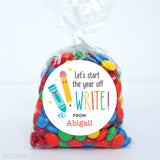 "Let's Start the Year Off WRITE" Back to School Stickers