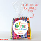 Notebook & Pencil Happy First Day of School Stickers