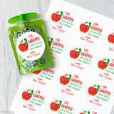 Apple & Worm "Happy You're In My Class" Back to School Stickers