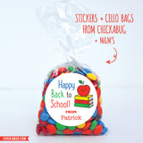 Apple and Books Happy Back to School Stickers