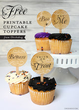 Free Printable Halloween Cupcake Toppers (INSTANT DOWNLOAD)