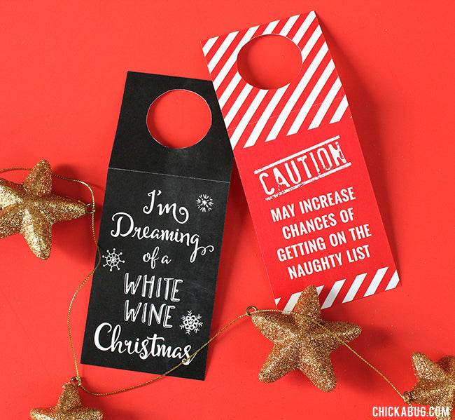 Free Printable "Dreaming of a White Wine Christmas" Tags (INSTANT DOWNLOAD)