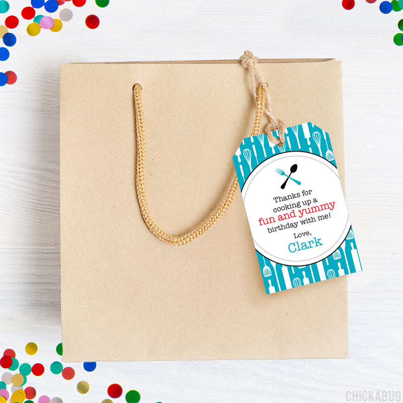 Cooking Party Favor Tags (EDITABLE INSTANT DOWNLOAD)