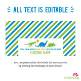 Dinosaur Party Treat Bag Label (EDITABLE INSTANT DOWNLOAD)