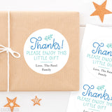 Blue "Thanks! Please Enjoy This Little Gift" Stickers