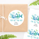 Handwritten "I'm Thankful" Stickers