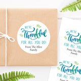 Handwritten "We're Thankful" Stickers