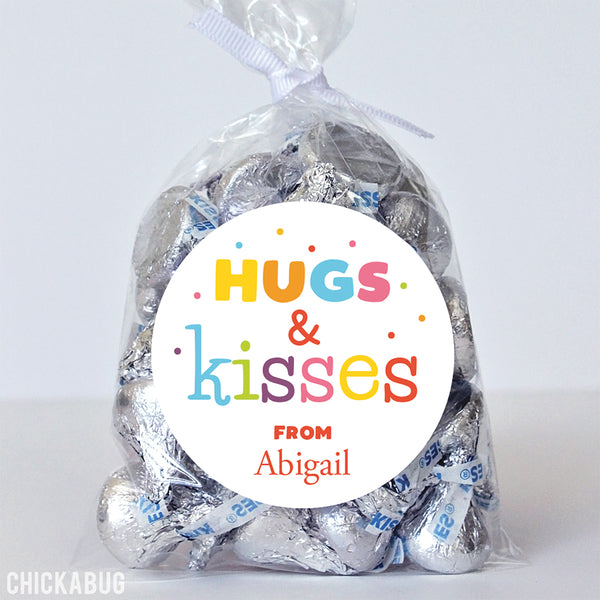 "Hugs and Kisses" Confetti Stickers
