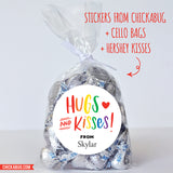 "Hugs and Kisses" Colorful Stickers