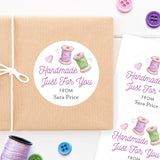 Sewing "Handmade Just For You" Stickers