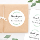 Greenery and Handwritten Script Thank You Labels