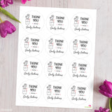 Mason Jar and Flowers Thank You Labels