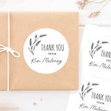 Black and White Botanical Thank You Labels