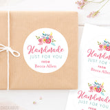 Floral Handmade Just For You Stickers