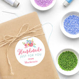 Floral Handmade Just For You Stickers