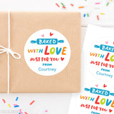 Baked With Love Just For You Stickers