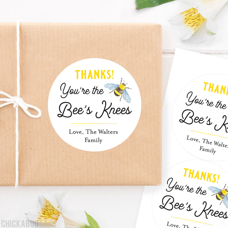 "Thanks! You're The Bee's Knees" Stickers