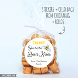 "Thanks! You're The Bee's Knees" Stickers
