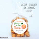 "Thanks! You're A Real Peach" Stickers