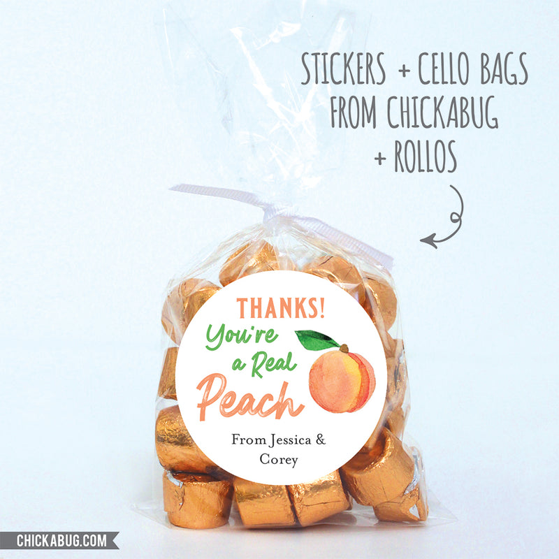 "Thanks! You're A Real Peach" Stickers
