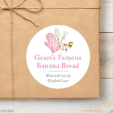 Pink Oven Mitt Baking Gift Labels