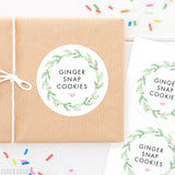 Watercolor Wreath Food & Baking Gift Labels