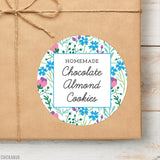 Blue Floral Food & Baking Gift Labels