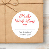 Write-On Red "Made With Love" Homemade Gift Labels