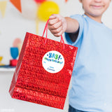 Blue "YAY! Happy Birthday!" Gift Labels