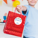 Blue Banners Birthday Gift Labels