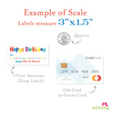 Rainbow Dots Birthday Gift Labels