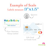 Blue Multi Dots Birthday Gift Labels