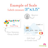 Balloons Happy Birthday Gift Labels