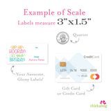 "Hip Hip Hooray!" Pink Birthday Gift Labels