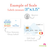 "Hip Hip Hooray!" Blue Birthday Gift Labels