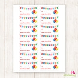Rainbow Banner & Balloons Birthday Gift Labels