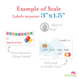 Rainbow Banner & Balloons Birthday Gift Labels