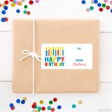 Colorful Candles Birthday Gift Labels