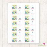 Colorful Candles Birthday Gift Labels