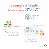 Colorful Candles Birthday Gift Labels