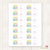 Pink Candles Birthday Gift Labels